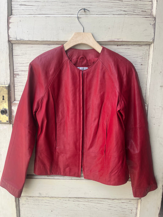 Red leather jacket